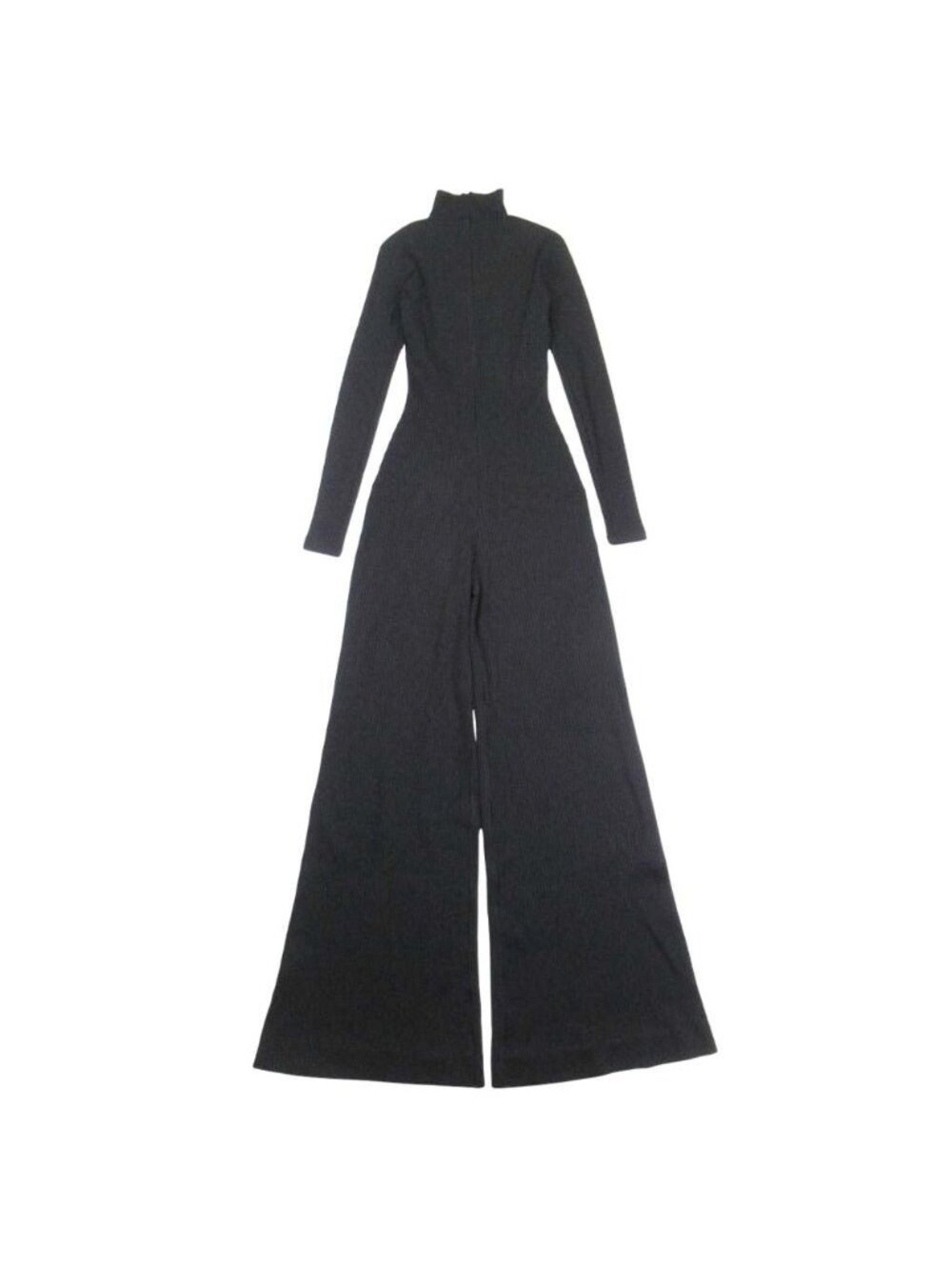 Balenciaga Rib Knit Jumpsuit Flare Pants Black 38